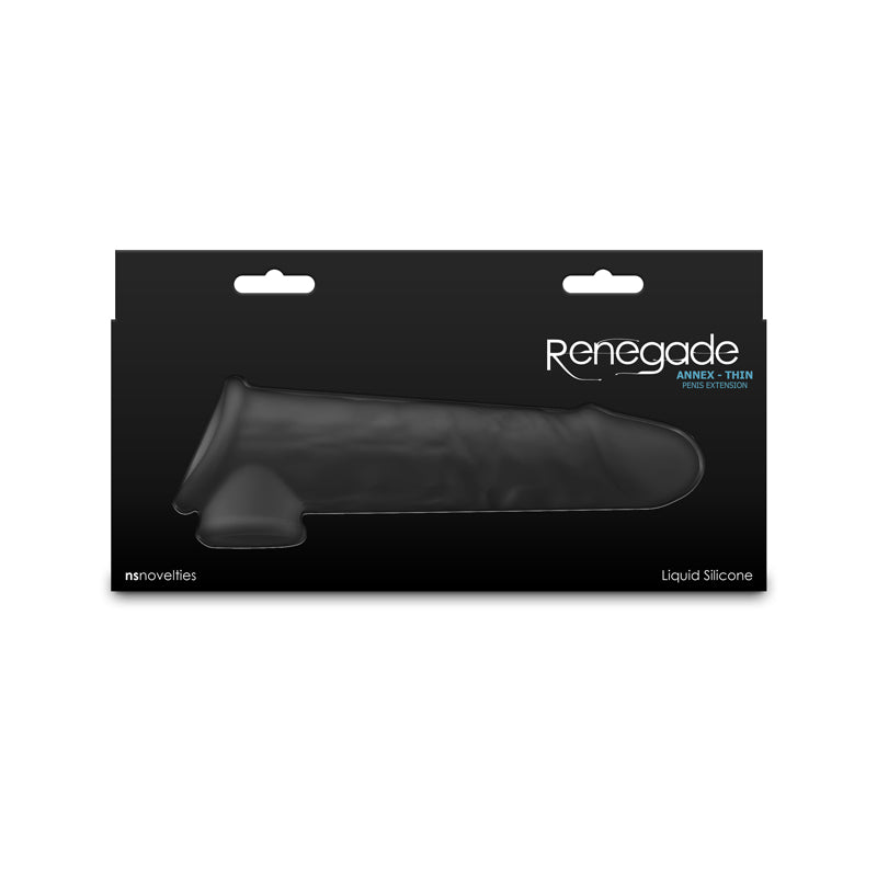 Renegade Annex - Thin - Black - Black 19.4 cm Penis Extender Sleeve