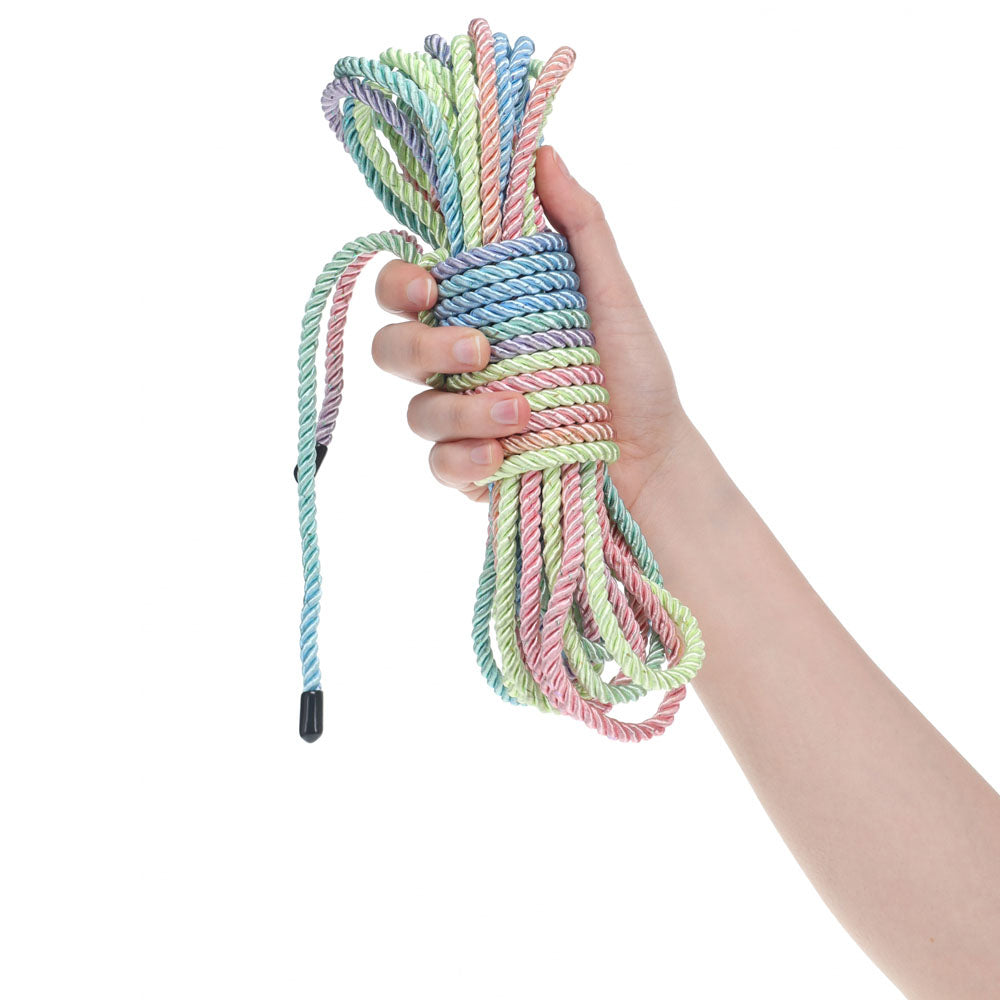 OUCH! Bondage Rope - 10 M - Multicolour 1 - Multicoloured Nylon Bondage Rope - 10 metre Length