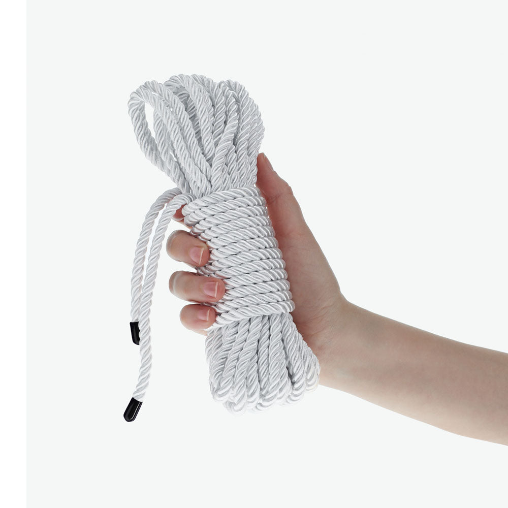 OUCH! Bondage Rope - 10 M - Silver - Silver Nylon Bondage Rope - 10 metre Length
