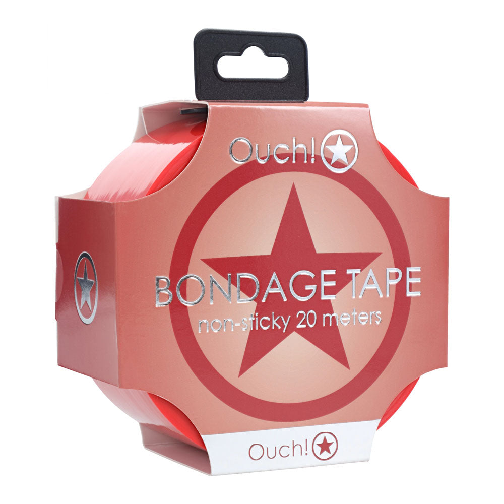 OUCH! PVC Non-Stick Tape - Red - Red Bondage Tape - 20 metre Length