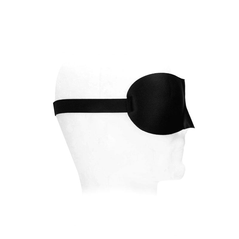 OUCH! Black & White Satin Curvy Eye Mask - Black Eye Restraint