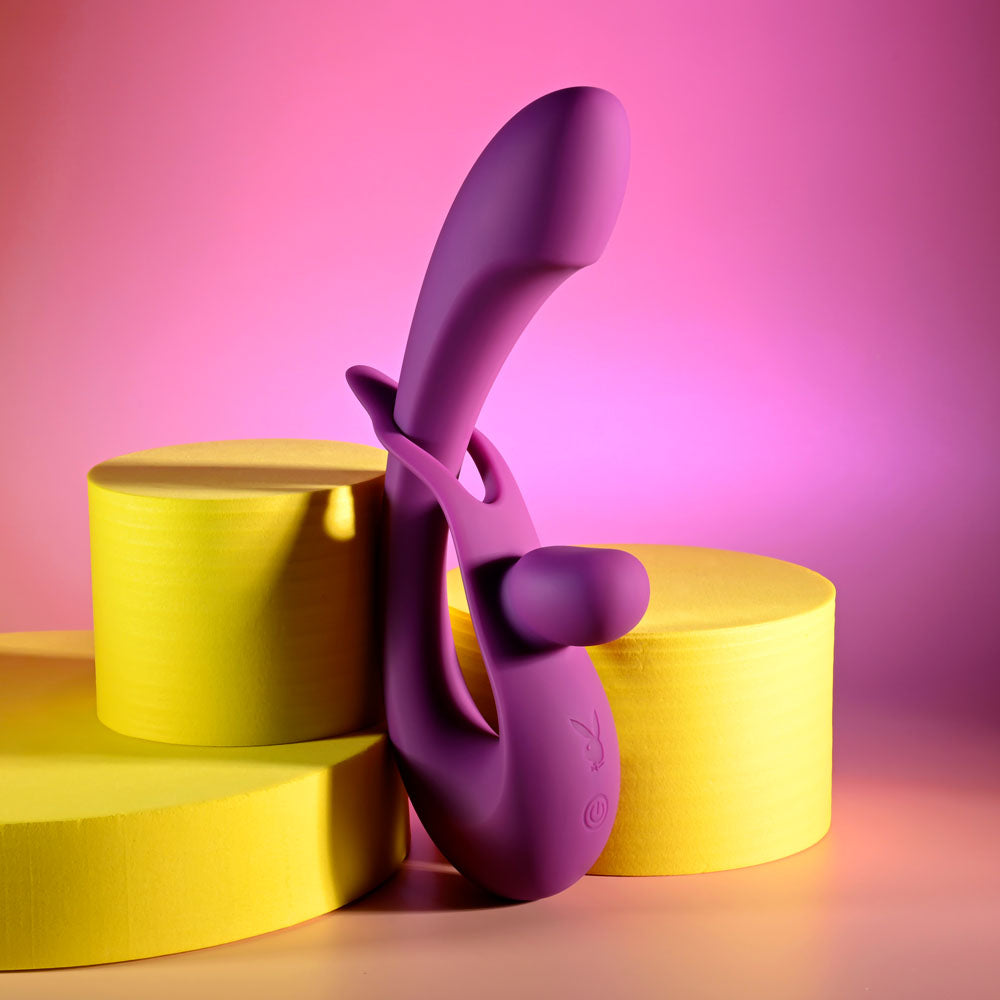 Playboy Pleasure CHA CHA SLIDE - Purple 20 cm USB Rechargeable Rabbit Vibrator