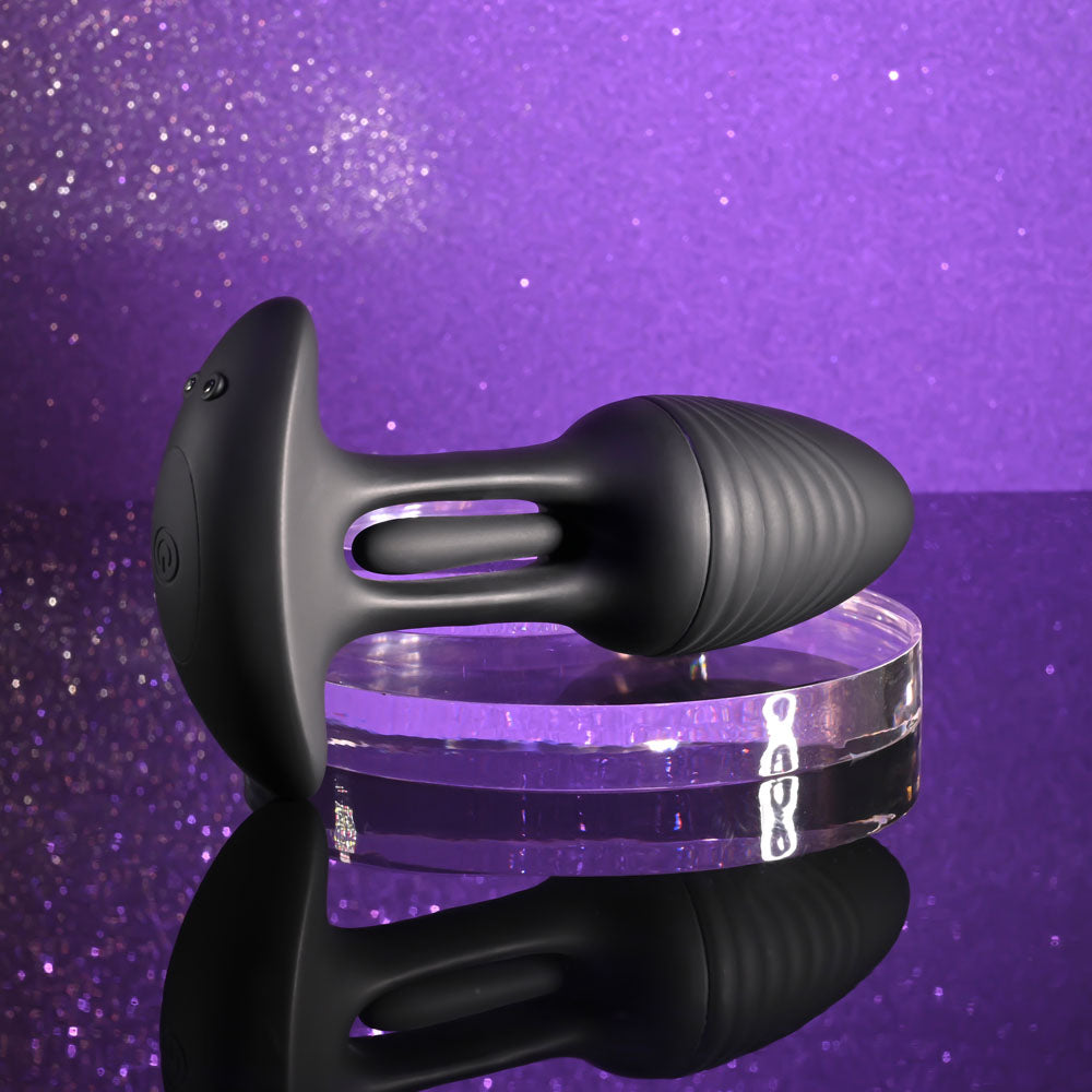 Playboy Pleasure RIM SHOT - Black 11.4 cm USB Rechargeable Vibrating Butt Plug