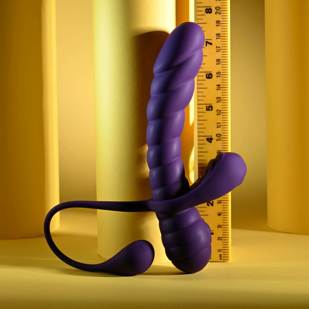 Playboy Pleasure TWISTED PLAYGROUND - Purple USB Rechargeable Vibrator and Cock Ring Kit
