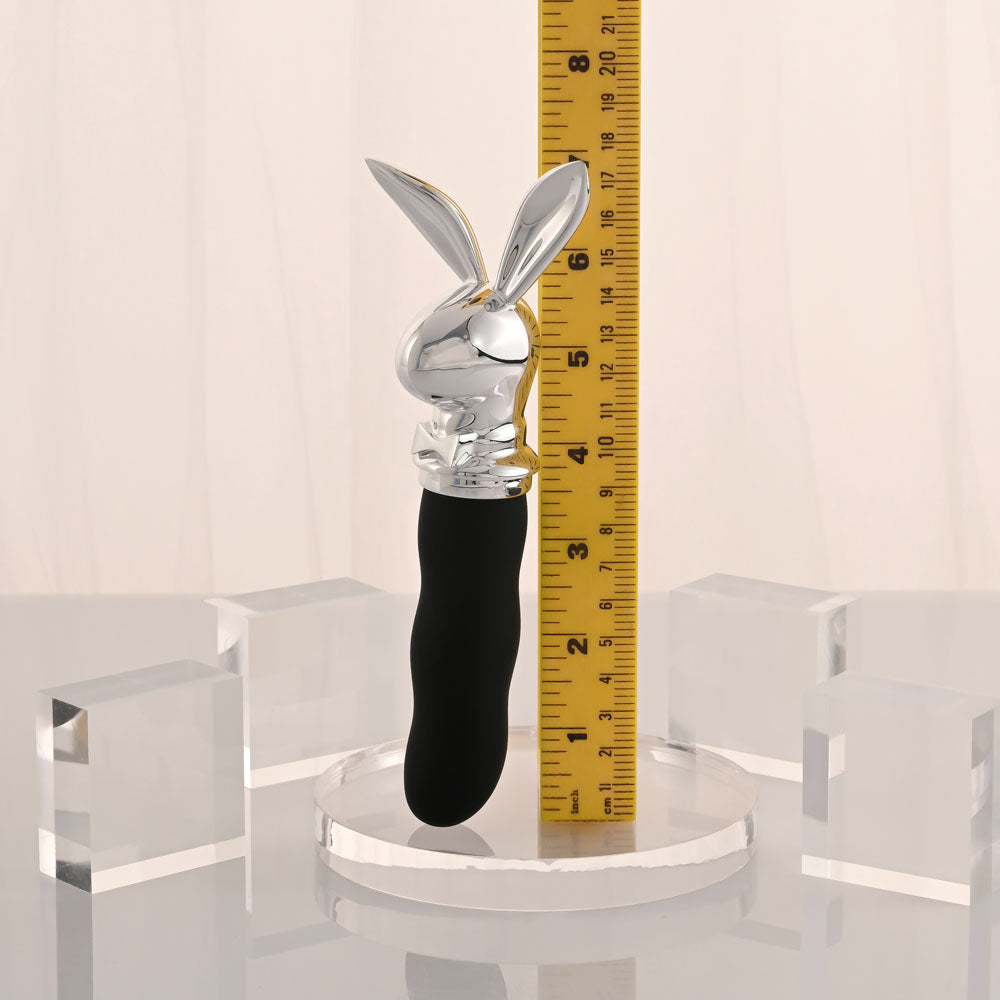Playboy Pleasure BUNNY ON THE GO - Black/Chrome 18.6 cm USB-C Rechargeable Vibrator