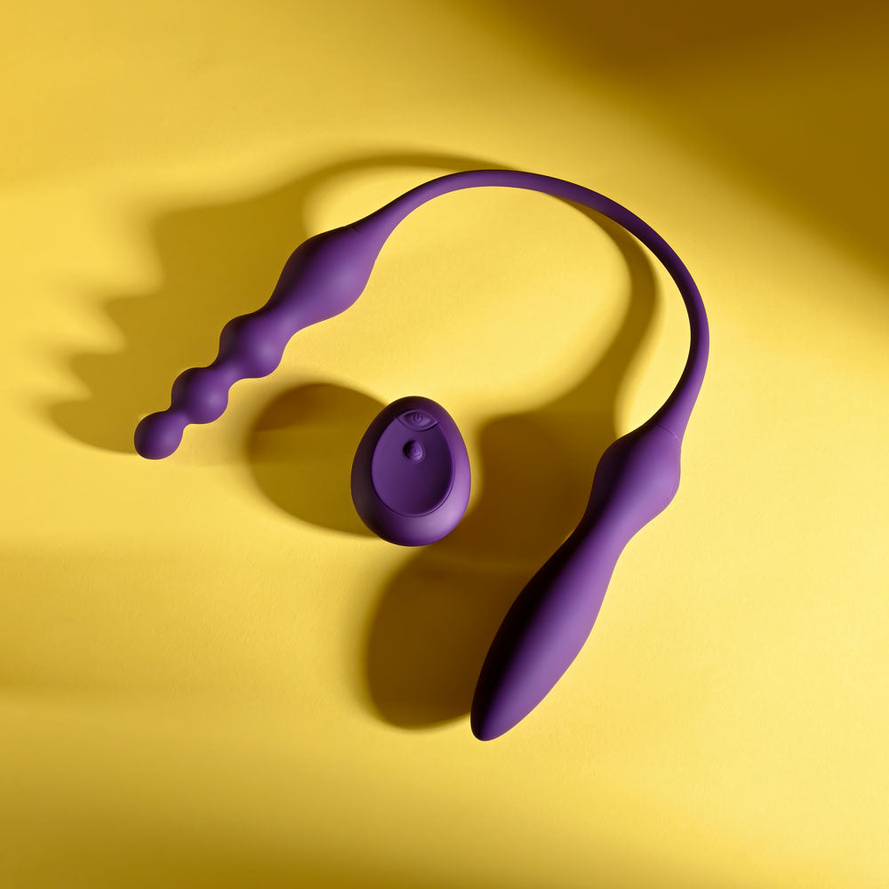 Playboy Pleasure THIS & THAT - Purple 60 cm USB Rechargeable Flexible Dual Ended Vibrator