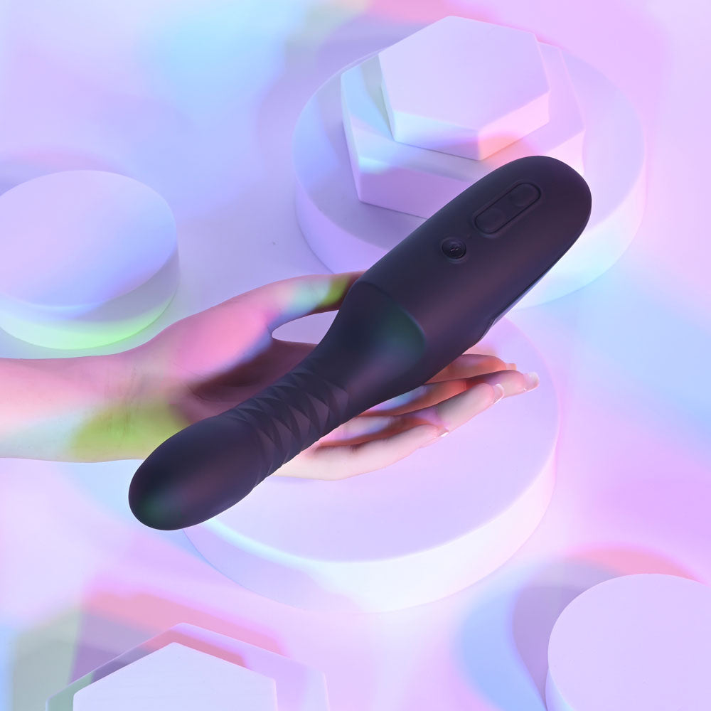 Playboy Pleasure OVERDRIVE - Black 28.2 cm USB Rechargeable Thrusting Vibrator