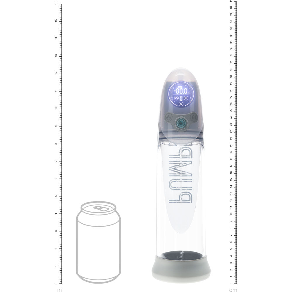 PUMPED Aqua-Pro Auto Pump - Grey - Grey/Clear USB Rechargeable AI-Enabled Submersible Auto Penis Pump