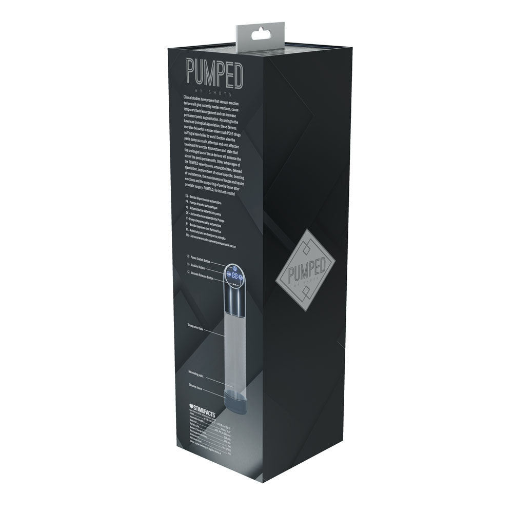 PUMPED Automatic Waterproof Pump - Gun Metal - Gunmetal/Clear USB Rechargeable Automatic Penis Pump