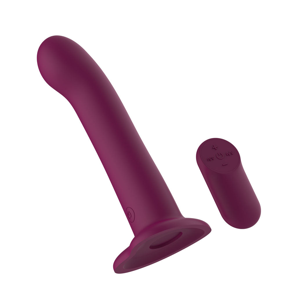 Passion Play Vibrating Dildo - Purple - Purple 18.2 cm USB Rechargeable Vibrating Dildo with Wireless Remote