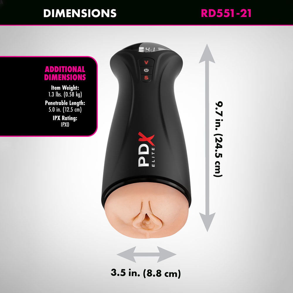 PDX Elite Fuck-Gasm - Flesh - USB Rechargeable Sucking & Vibrating Auto Stroker