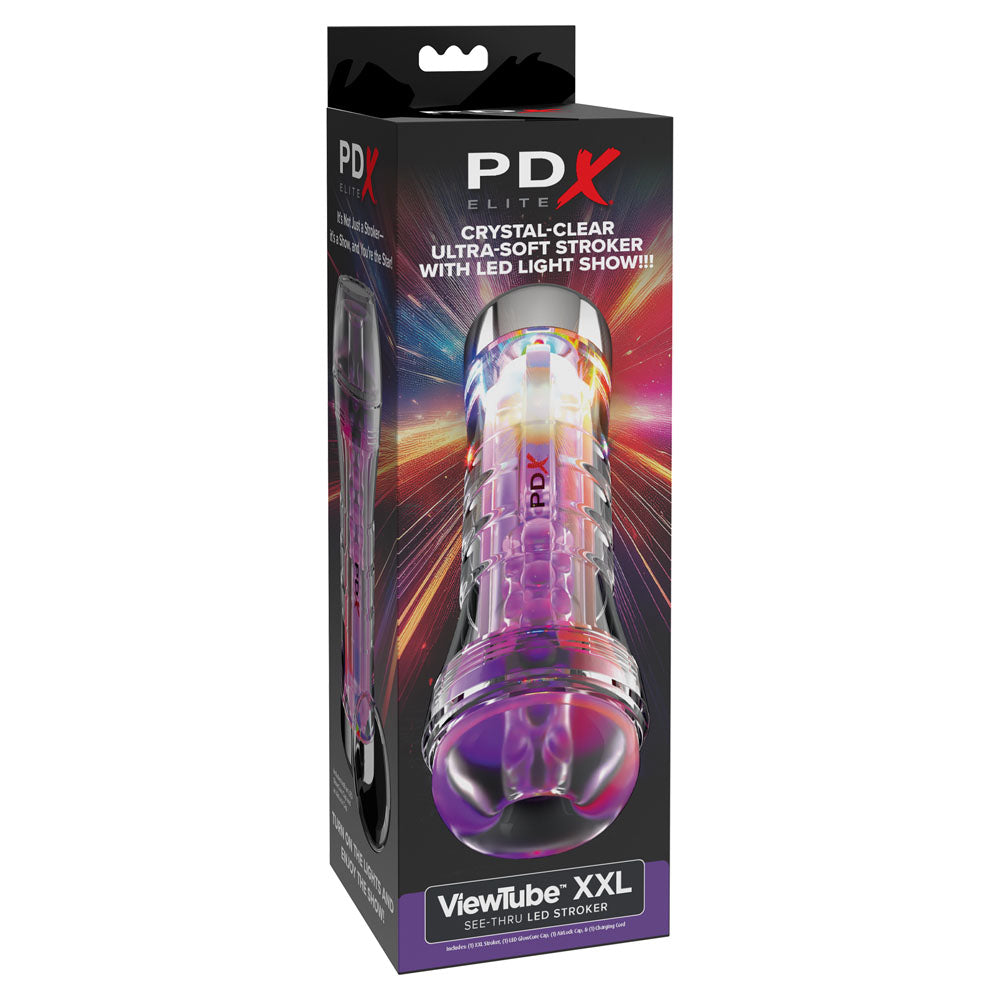 PDX Elite ViewTube XXL LED Stroker - Clear Stroker with LED Lights