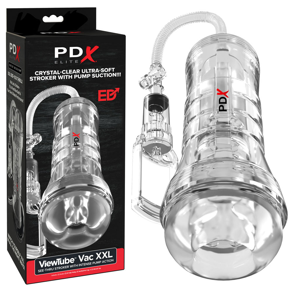PDX Elite ViewTube Vac XXL Pump Stroker - Clear Vagina Stroker with Suction Pump