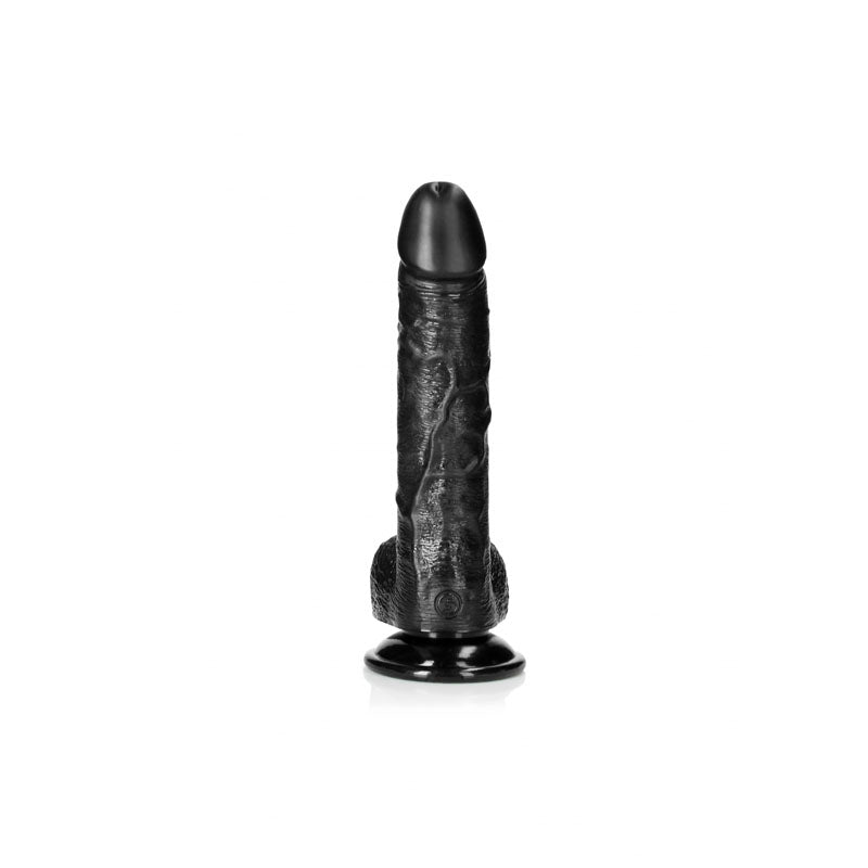 REALROCK Realistic Regular Curved Dong with Balls - 20.5 cm - Black 20.5 cm (8'') Dong