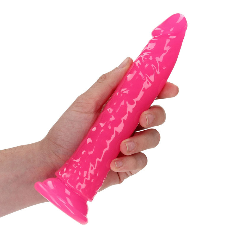 REALROCK 18 cm Slim Glow in the Dark Neon - Pink - Glow in Dark Pink 18 cm (7'') Dong
