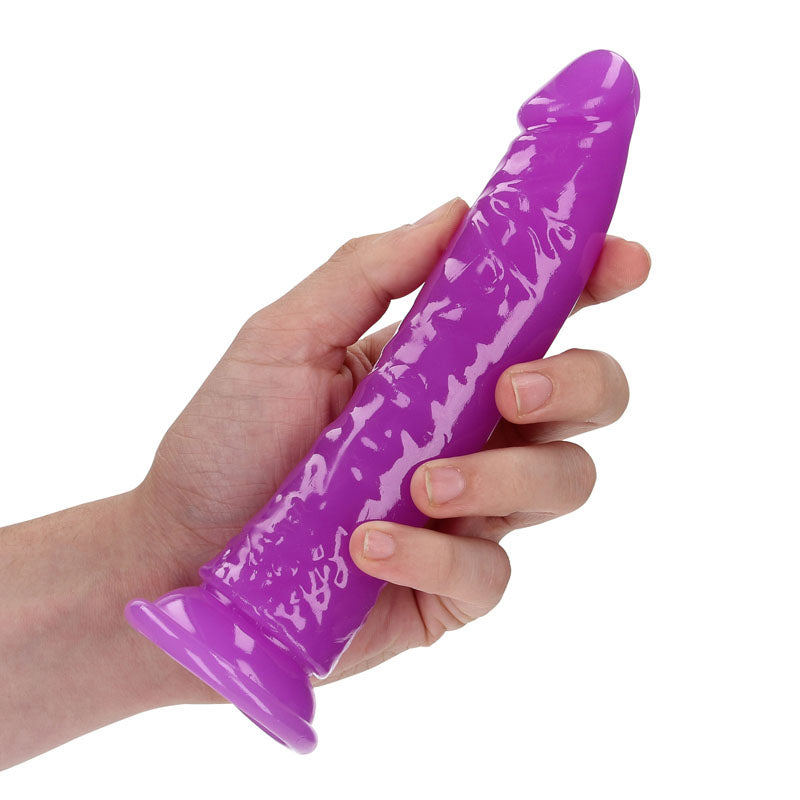 REALROCK 18 cm Slim Glow in the Dark Neon - Purple - Glow in Dark Purple 18 cm (7'') Dong