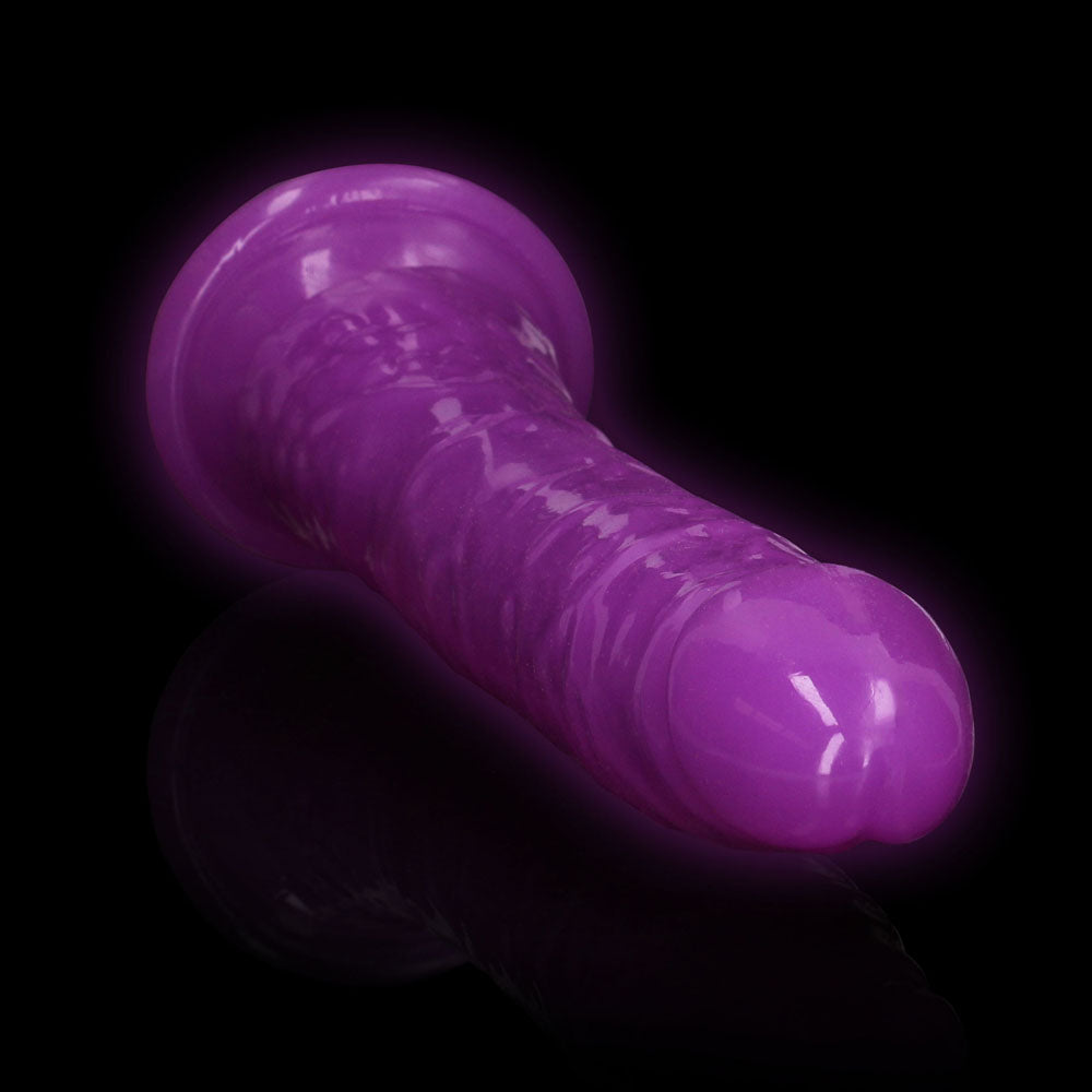 REALROCK 29 cm Slim Glow in the Dark Neon - Purple - Glow in Dark Purple 29 cm (11'') Dong