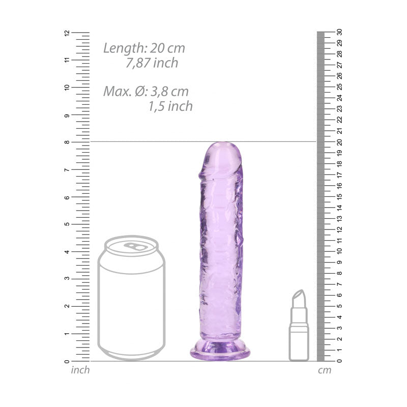 REALROCK 18 cm Straight Dildo - Purple - Purple 18 cm (7'') Dong