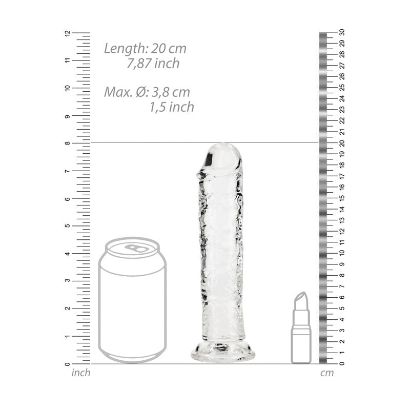 REALROCK 18 cm Straight Dildo - Clear - Clear 18 cm (7'') Dong