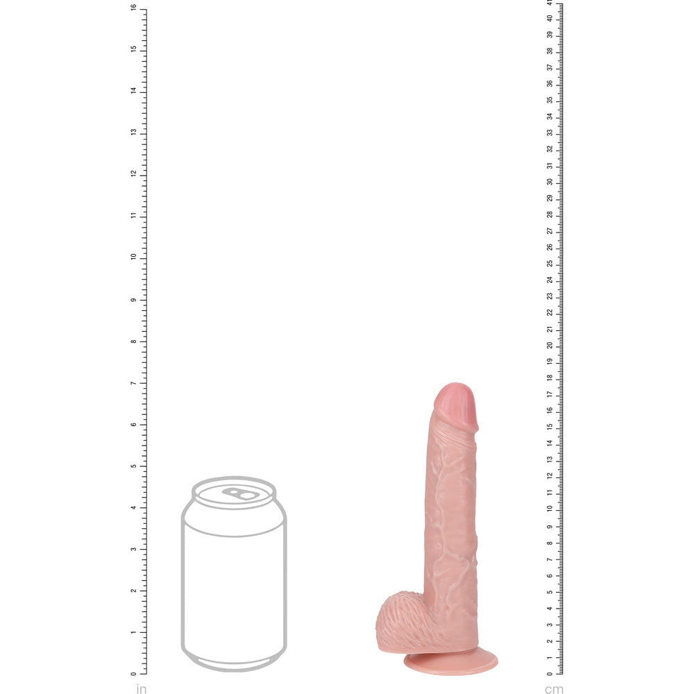 REALROCK 18cm Vibrating Cock + Balls - Flesh - Flesh 17.8 cm (7'') USB Rechargeable Vibrating Dong