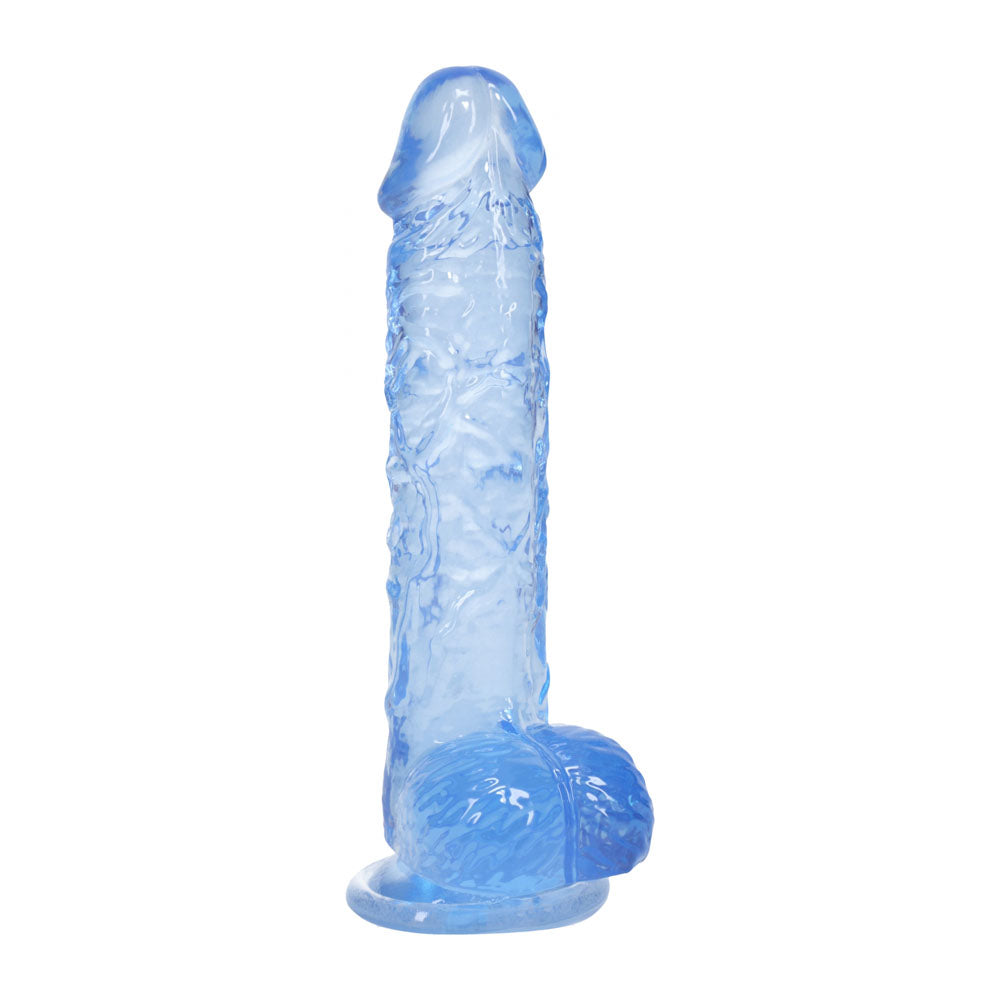 REALROCK 5'' Crystal Clear Dildo with Balls - Blue - Clear Blue 14.7 cm Dong
