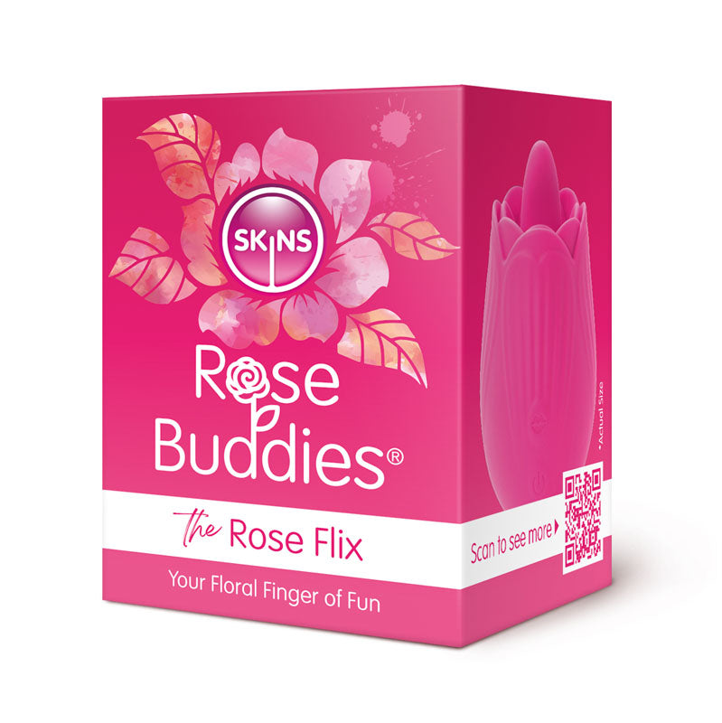 Skins Rose Buddies - The Rose Flix - Pink USB Rechargeable Flicking Rose Stimulator
