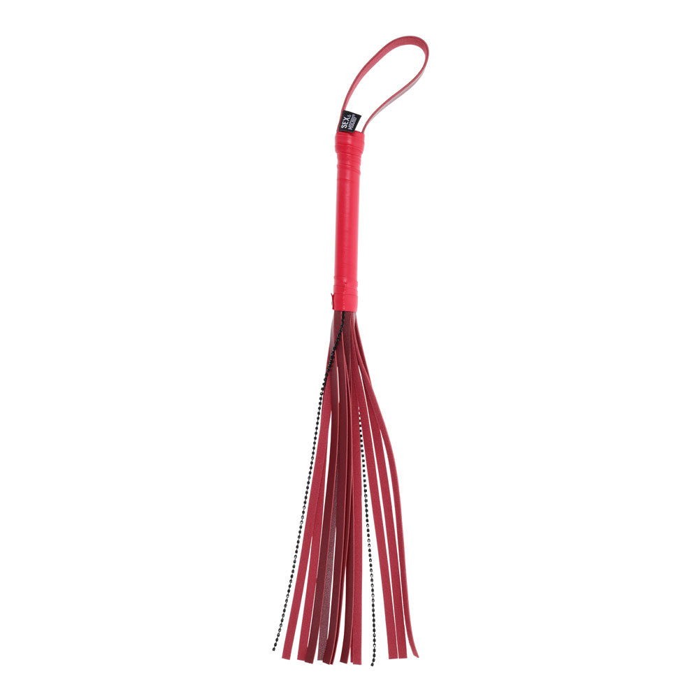 S&M Exs & Ohs Crystal Flogger - Red Flogger Whip
