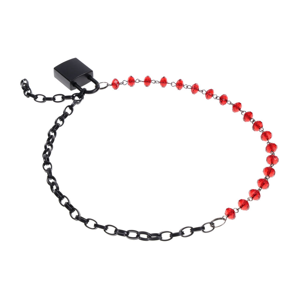 S&M Exs & Ohs Crystal Day Collar - Red/Black Collar Jewellery