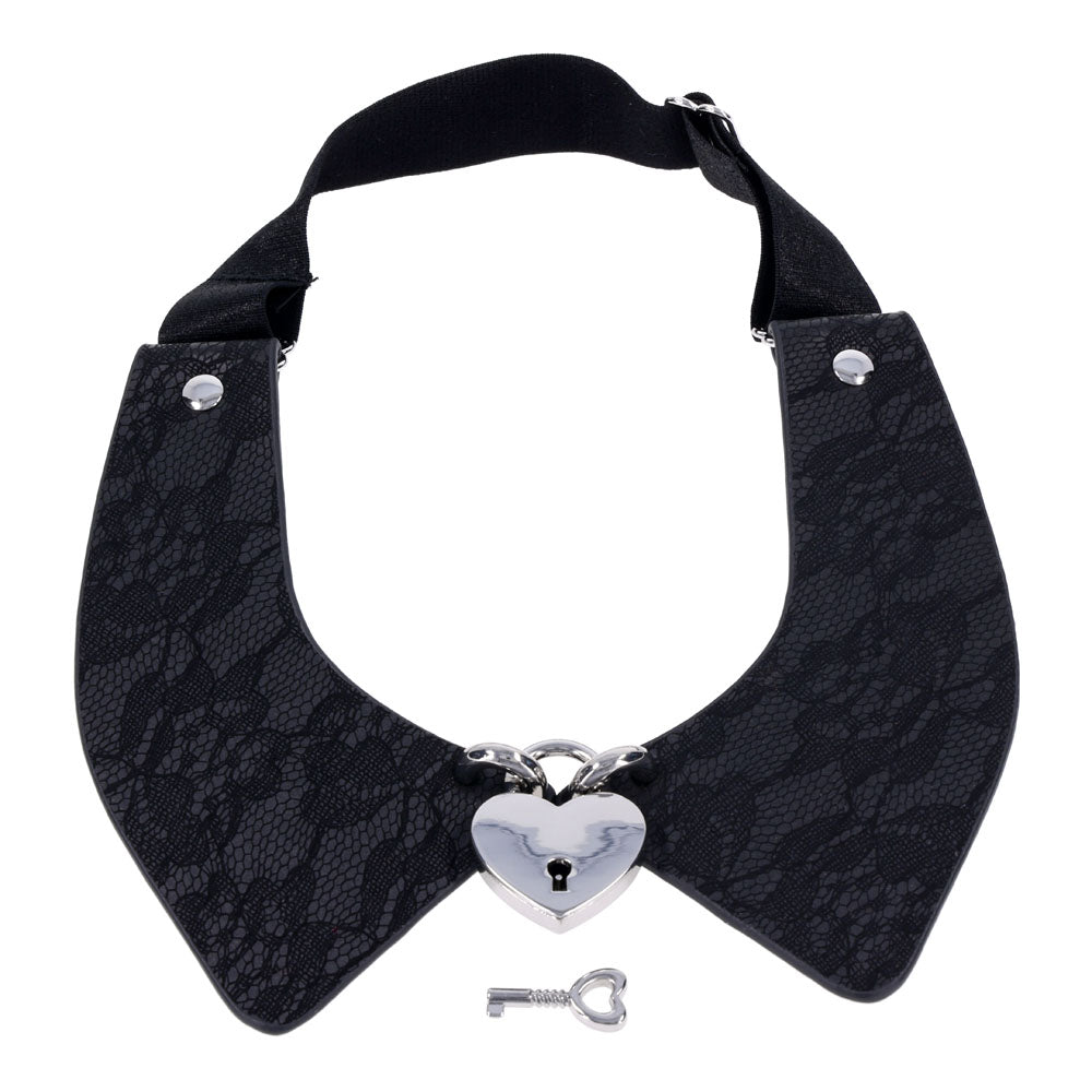 Sex & Mischief Heartbound Lace Day Collar - Black Submission Collar