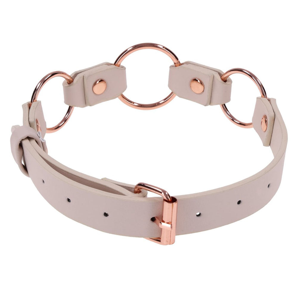 Sex & Mischief Peaches n CreaMe Ring Day Collar - Peach Bondage Collar