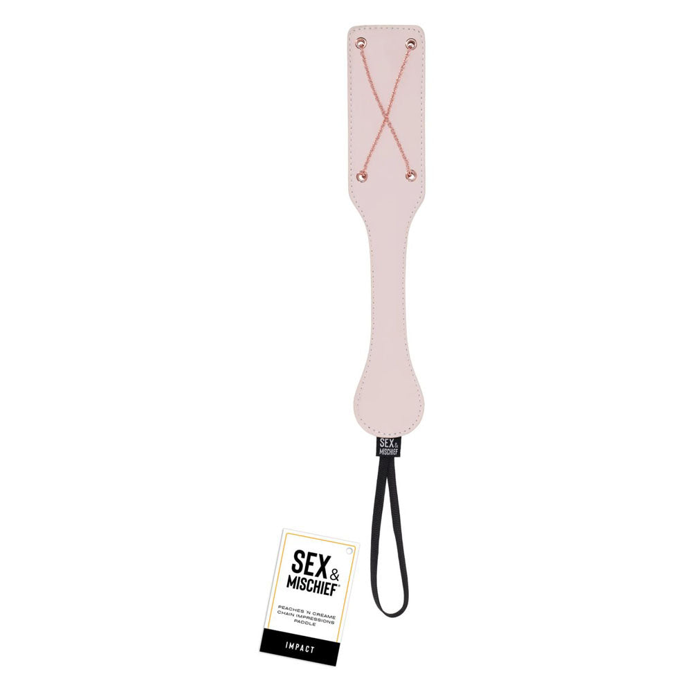 Sex & Mischief Peaches n CreaMe Chain Impressions Paddle - Peach Spanking Paddle