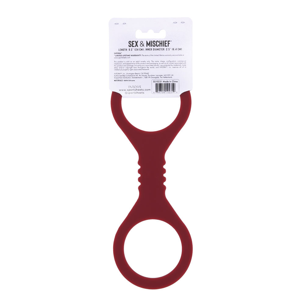 Sex & Mischief Enchanted Small Silicone Cuffs - Burgundy Small Restraints