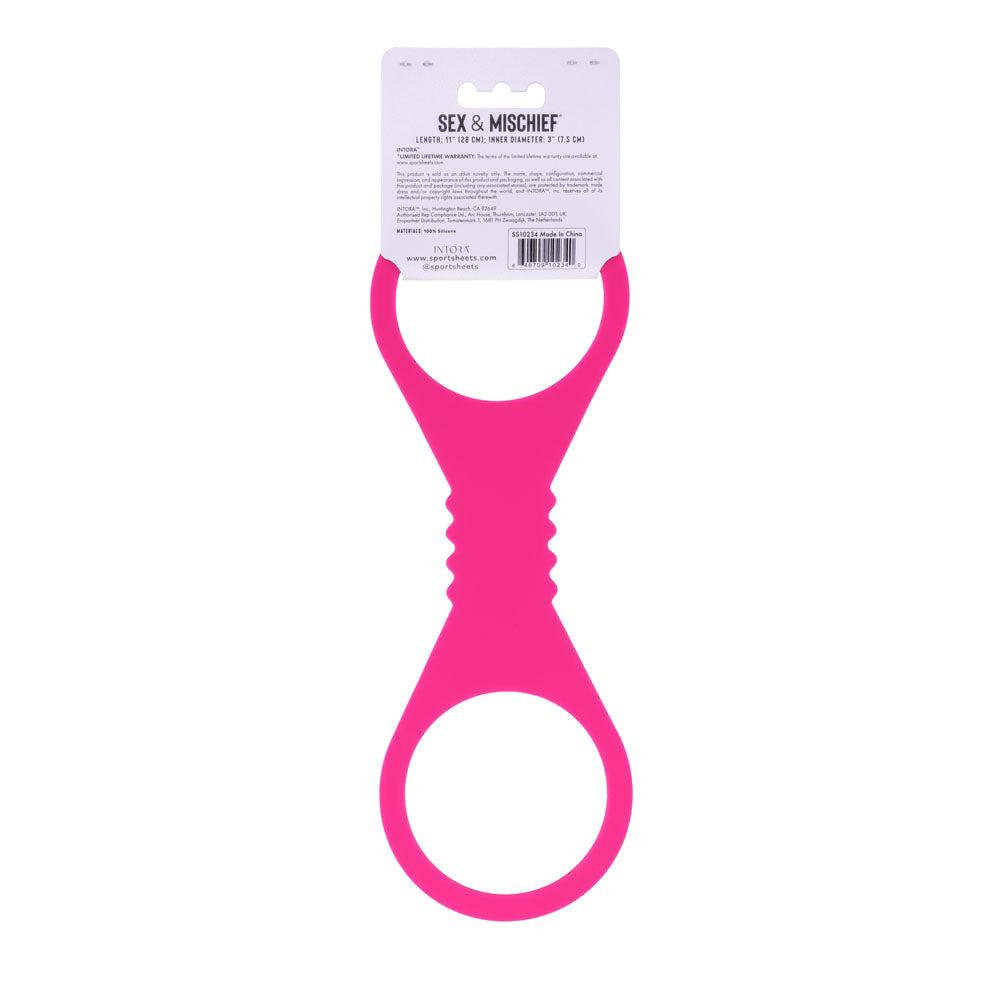Sex & Mischief Large Hot Pink Silicone Cuffs - Hot Pink Large Restraints