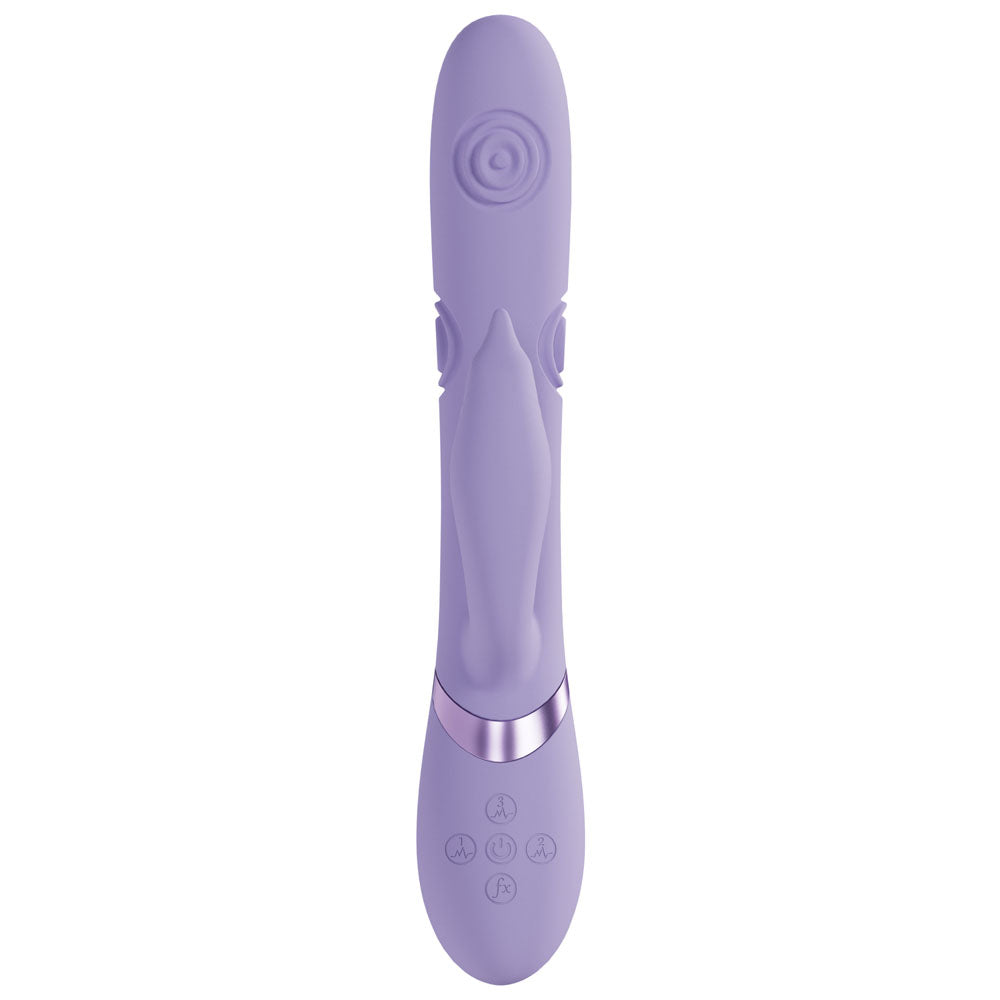 VIVE Pallina - Purple - Purple 25 cm USB Rechargeable Tapping Rabbit Vibrator